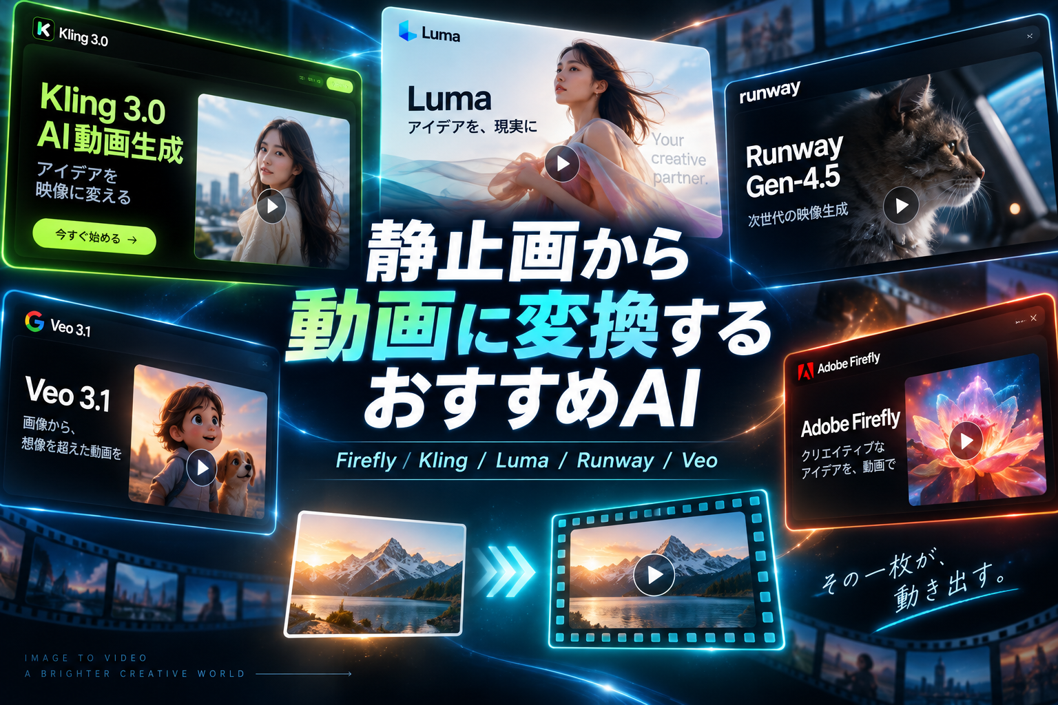 【2026年版】静止画から動画に変換するおすすめAIは？主要ツールを比較して使い分けを解説