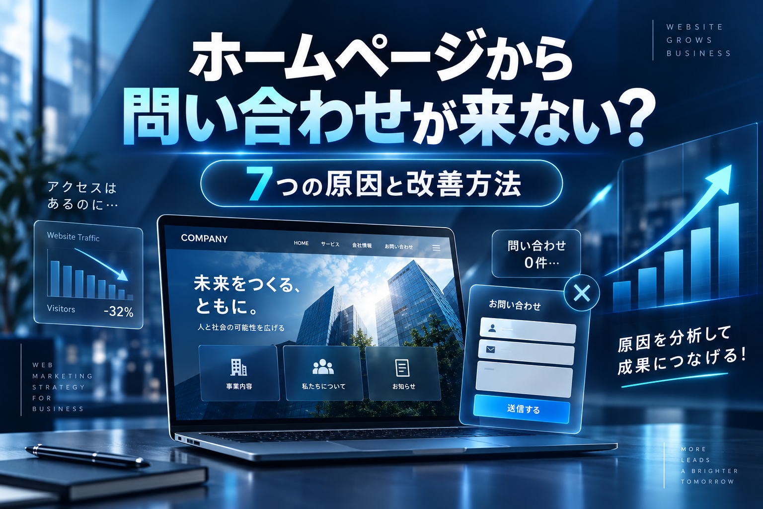 ホームページから問い合わせが来ない7つの原因と改善方法｜中小企業が見直すべきポイントを解説